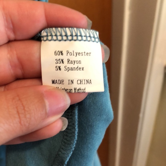 Pretty Turquoise Midi Dress from Yibock. - Picture 6 of 6